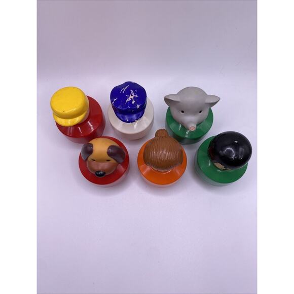 Vintage 1990 Fisher Price Chunky Little People set of 6 (4 People, 2 Animals) - Picture 2 of 6